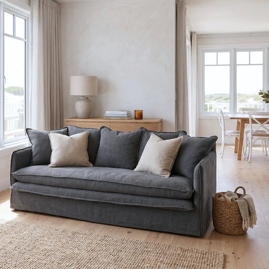 Keilani Charcoal Cotton Sofa