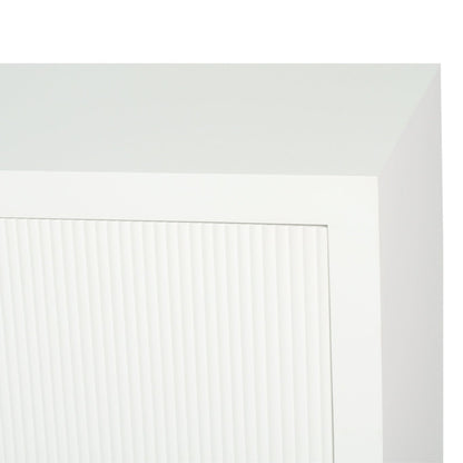 White cabinet with a gold handle on a white background