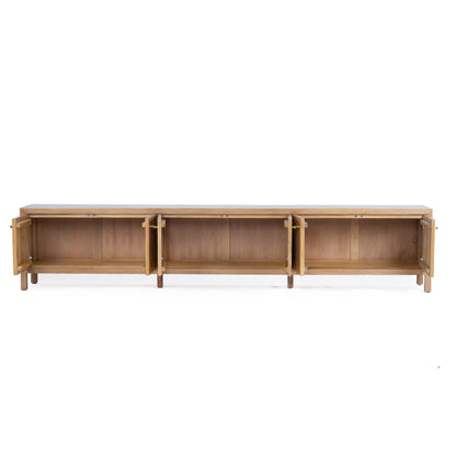 Kingscliff Teak Entertainment Unit Natural - 300cm | 6 Door