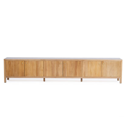 Kingscliff Teak Entertainment Unit Natural - 300cm | 6 Door