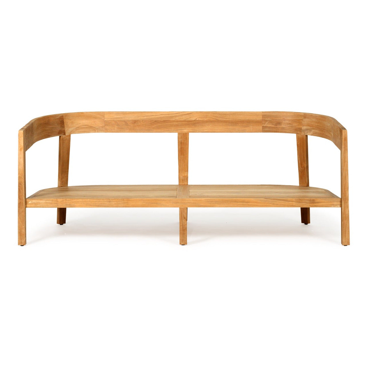 Wooden bench on a white background