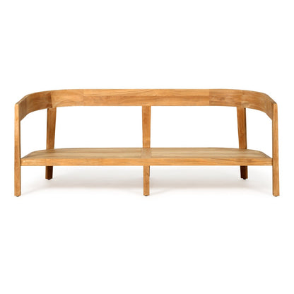 Wooden bench on a white background