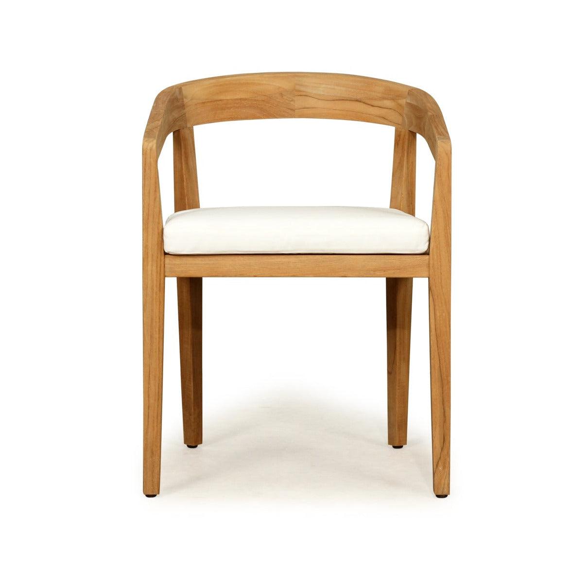 Wooden chair with a white cushion on a white background