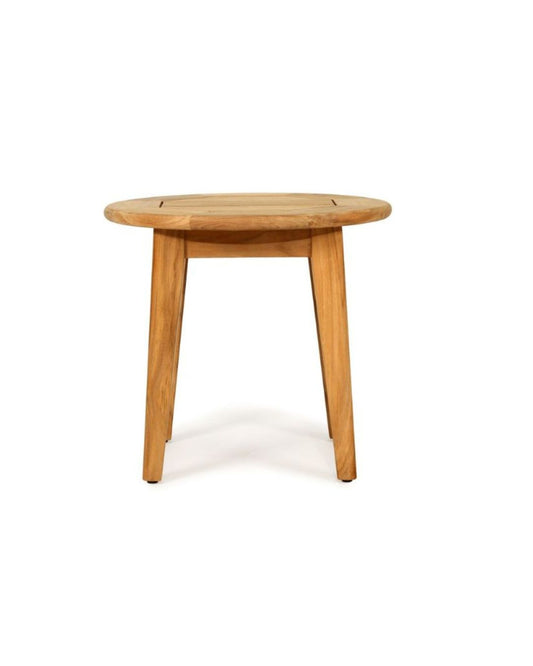 Round Teak Side on a white background