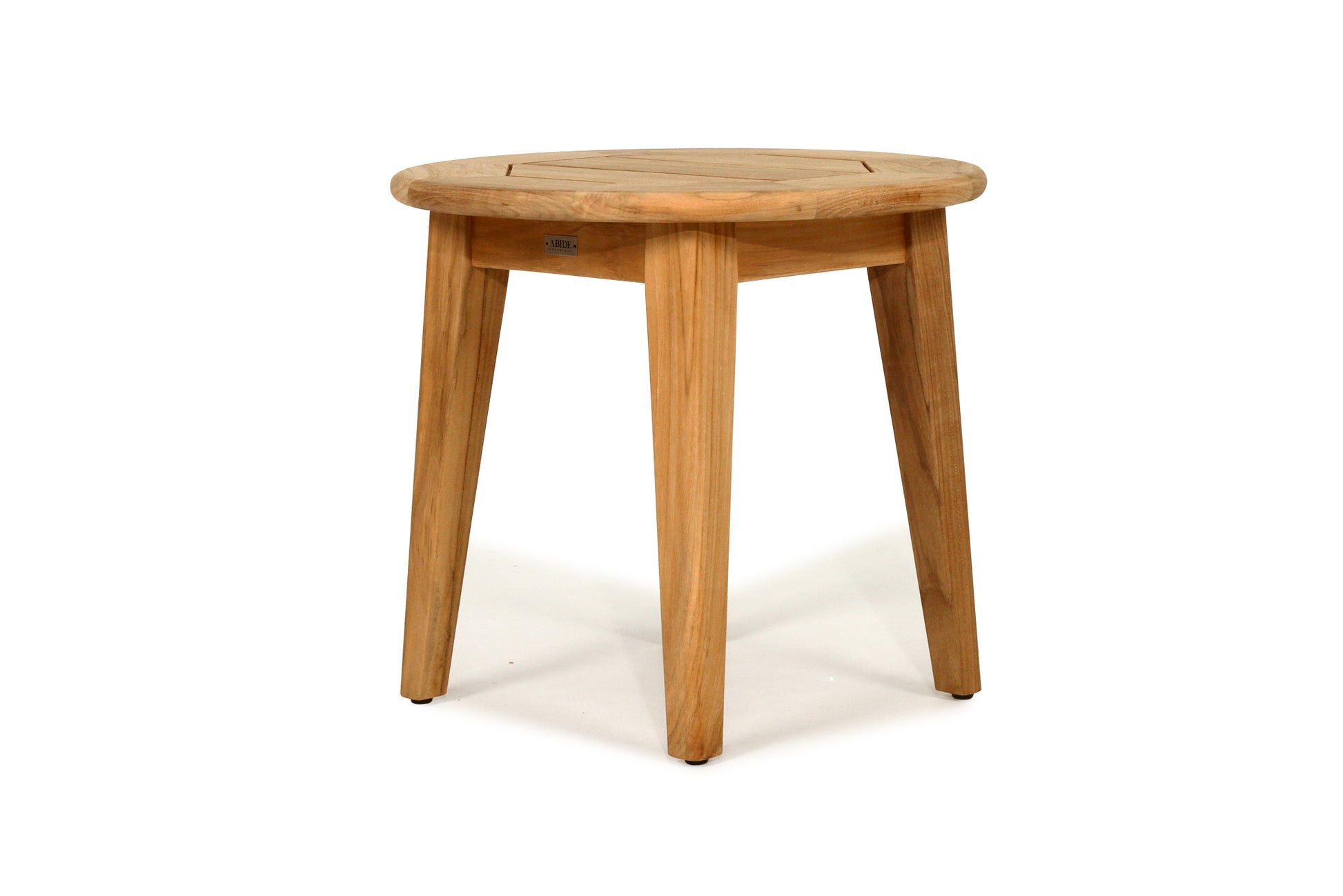 Round Teak Side on a white background