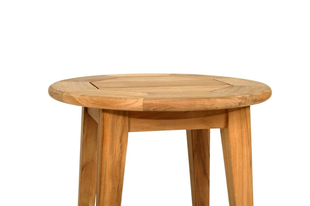 Round Teak Side on a white background