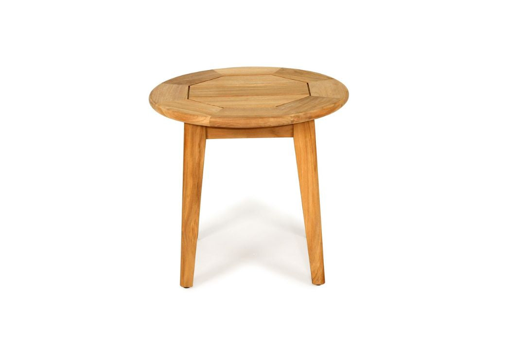 Round Teak Side on a white background