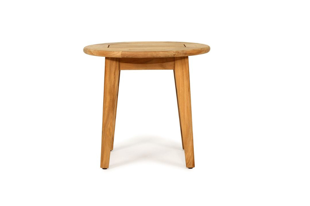 Round Teak Side on a white background