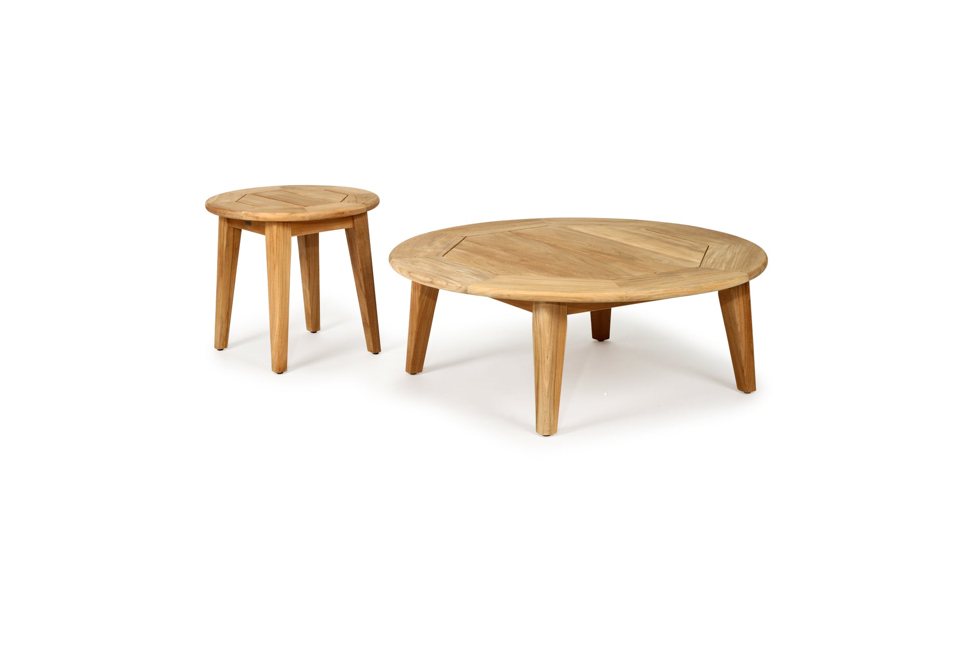 Round Teak Side on a white background