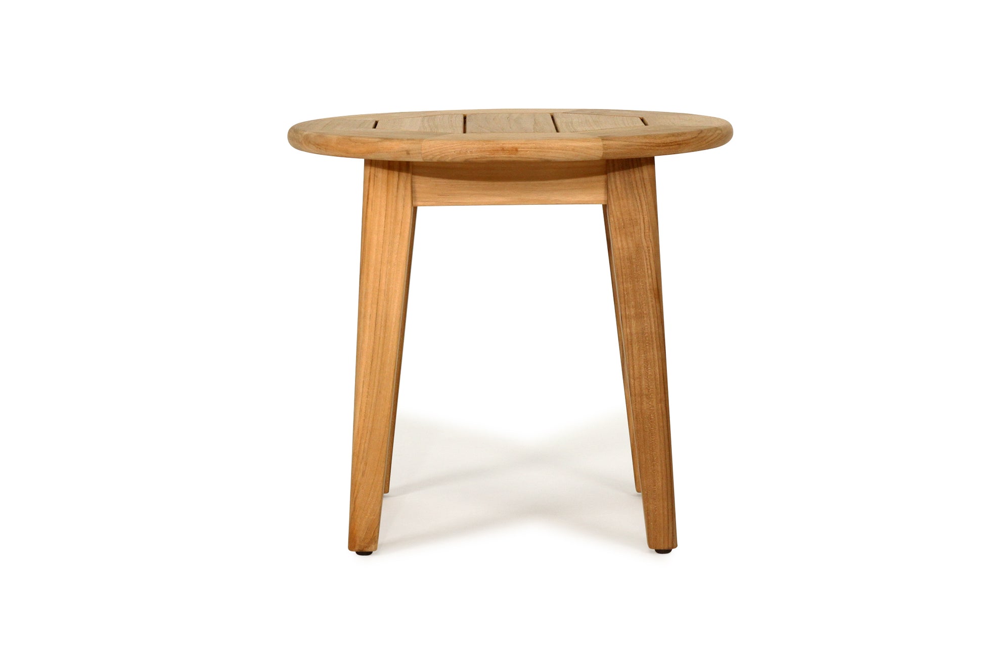 Round Teak Side on a white background