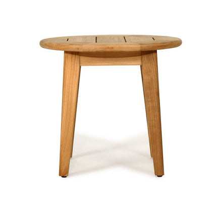 Round Teak Side on a white background