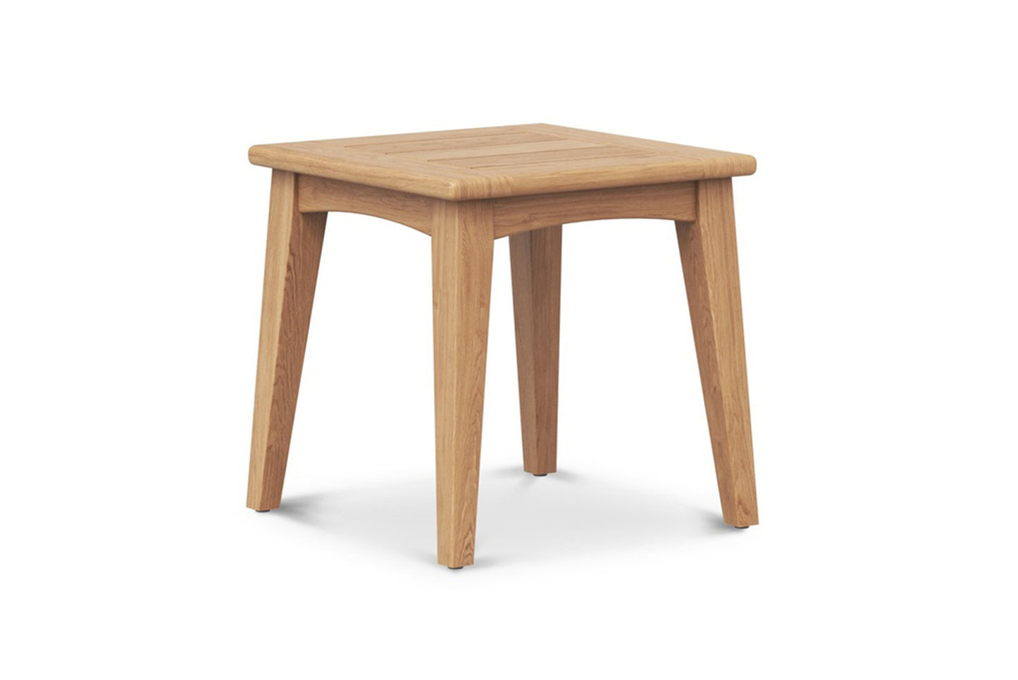 Outdoor Teak side table on a white background