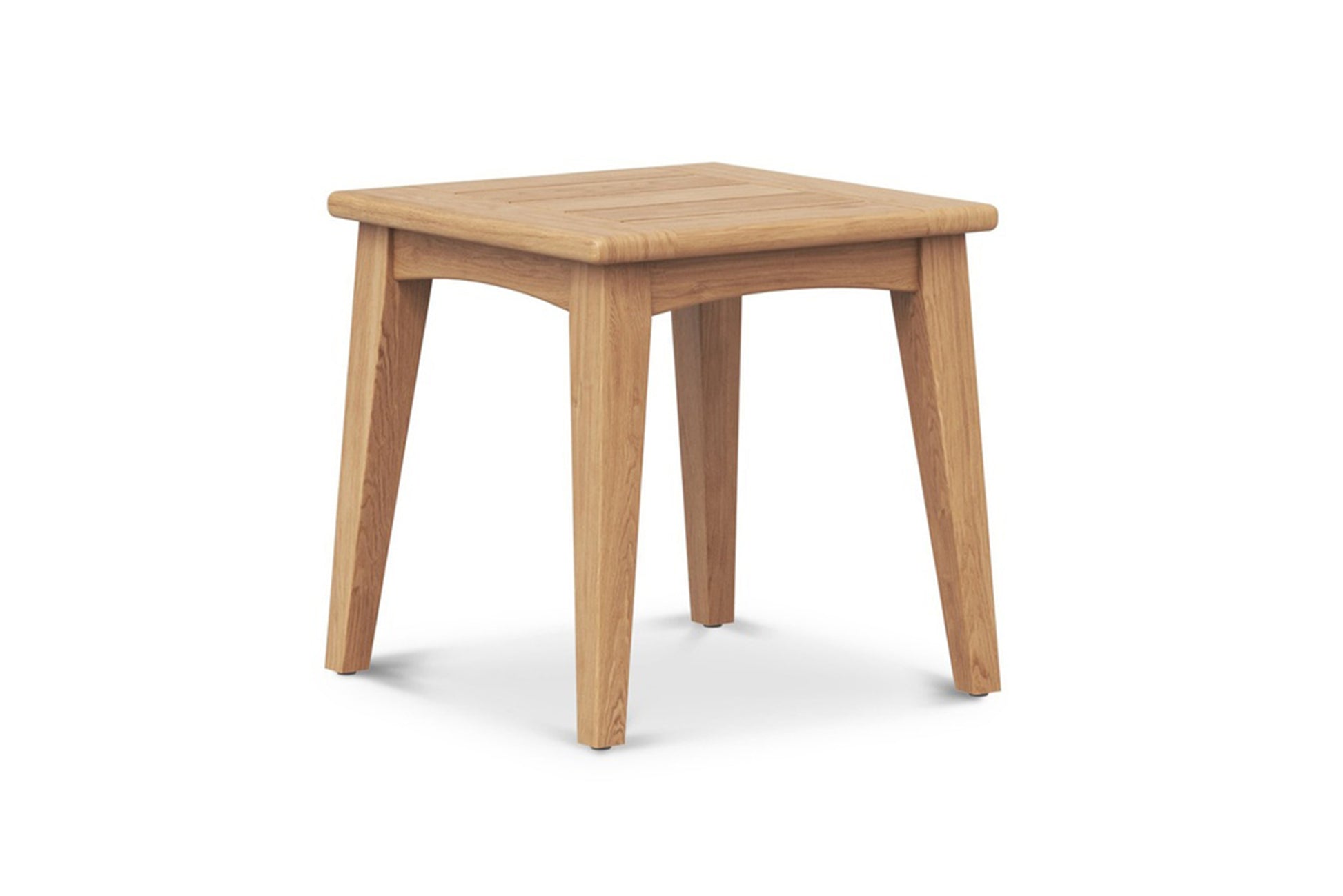 Outdoor Teak side table on a white background