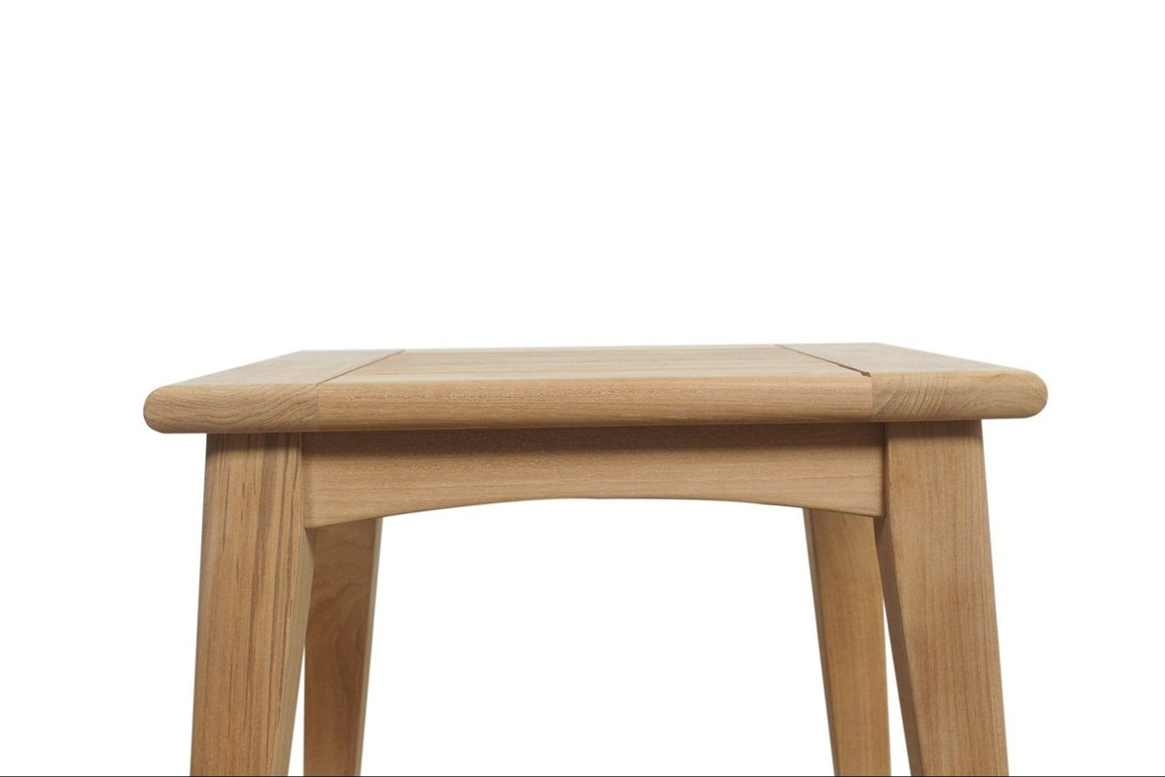 Outdoor Teak side table on a white background