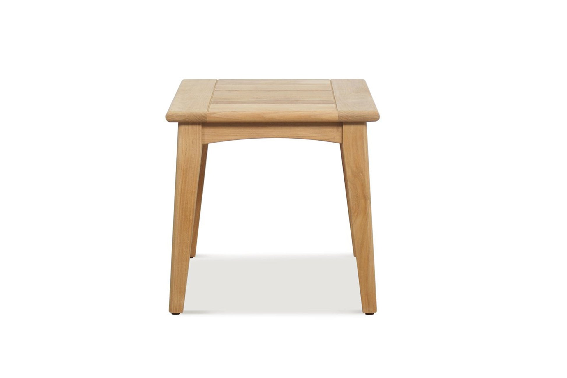 Outdoor Teak side table on a white background