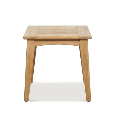 Outdoor Teak side table on a white background