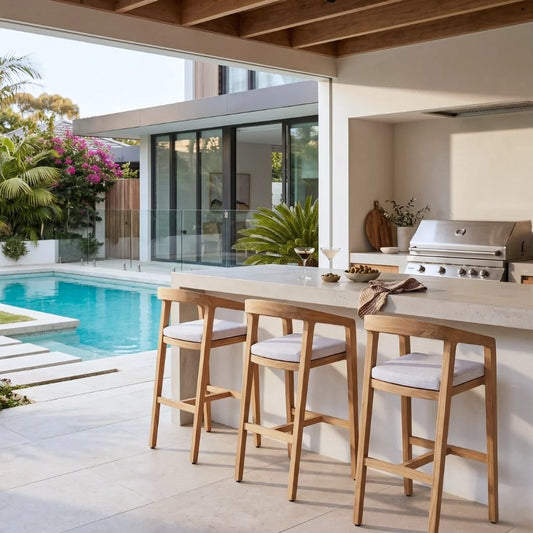Kirra Counter/Bar Stool - Teak with Sunbrella