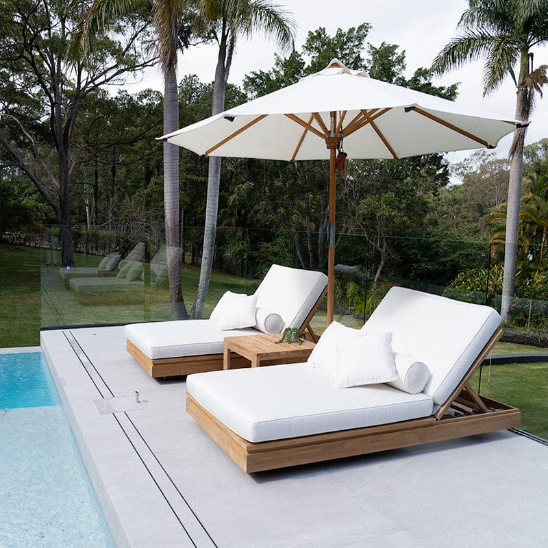 Kirra Outdoor Umbrella - White & Teak Sun Republic 