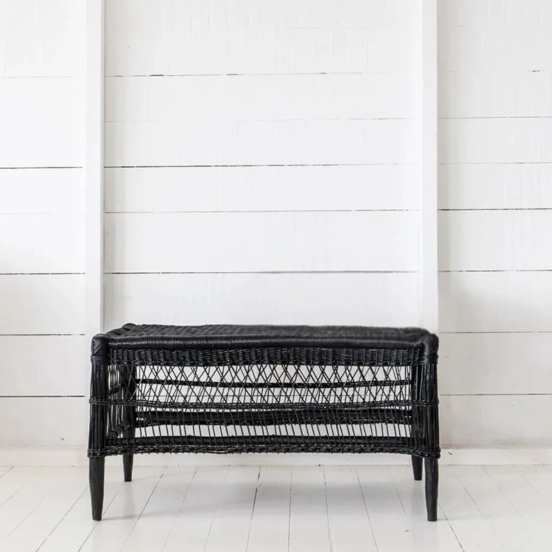 Traditional Open-Weave Coffee Table / Bench 