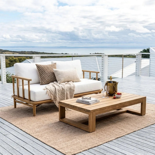 Malie Teak 2 Seater Outdoor Sofa – Solid Teak Frame
