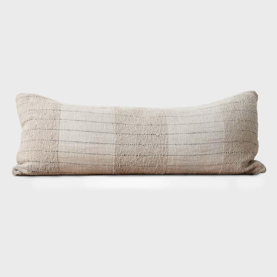 Extra long Lumbar cushion on a white background