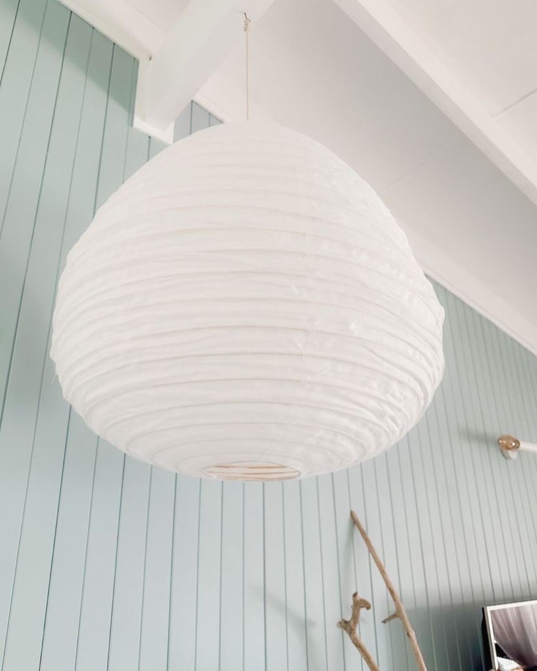 Natural Linen Pear Shape Lantern Pendant 