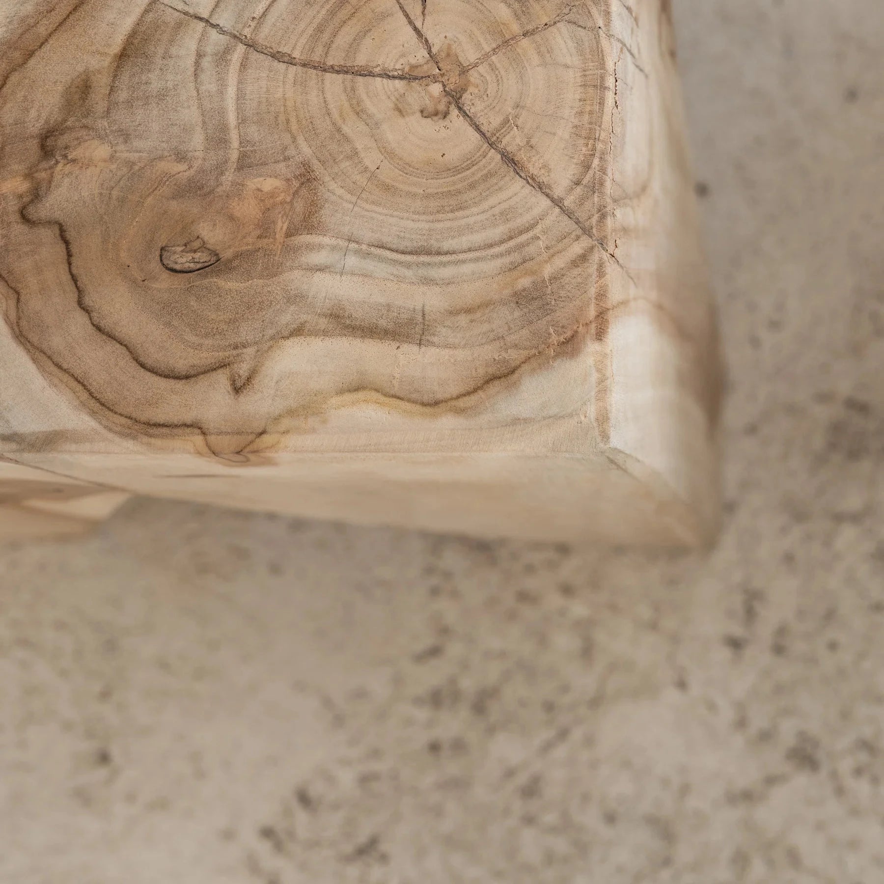 Natural Solid Teak Timber Square Rafi Peg Stool / Side Table Sun Republic