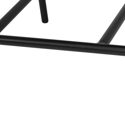 Close-up of a black metal frame on a white background