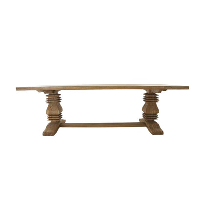 Wooden table with a white background