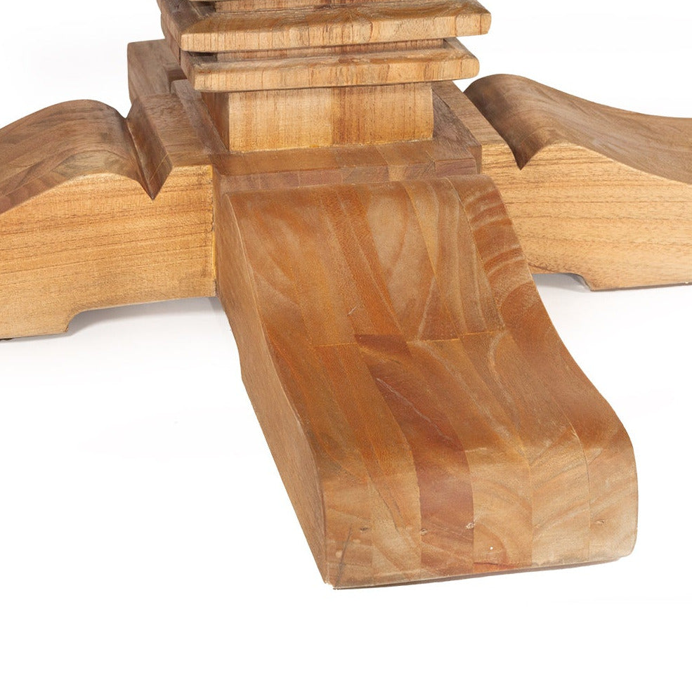 Wooden sculpture on a white background