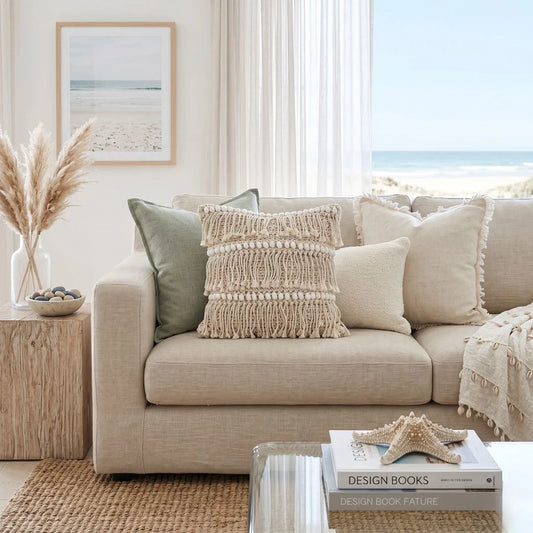 Omara Macramé Shell Embellished Cushion Cover