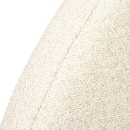 Close-up of a cream-colored woven fabric with a visible seam, showing the texture and color detail.