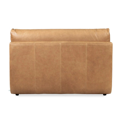 Brown leather sofa on a white background