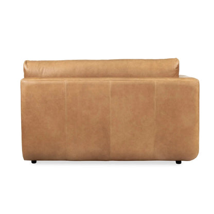 Brown leather sofa on a white background