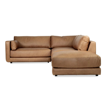 Brown sectional sofa on a white background