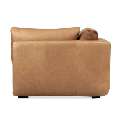 Brown leather sofa on a white background