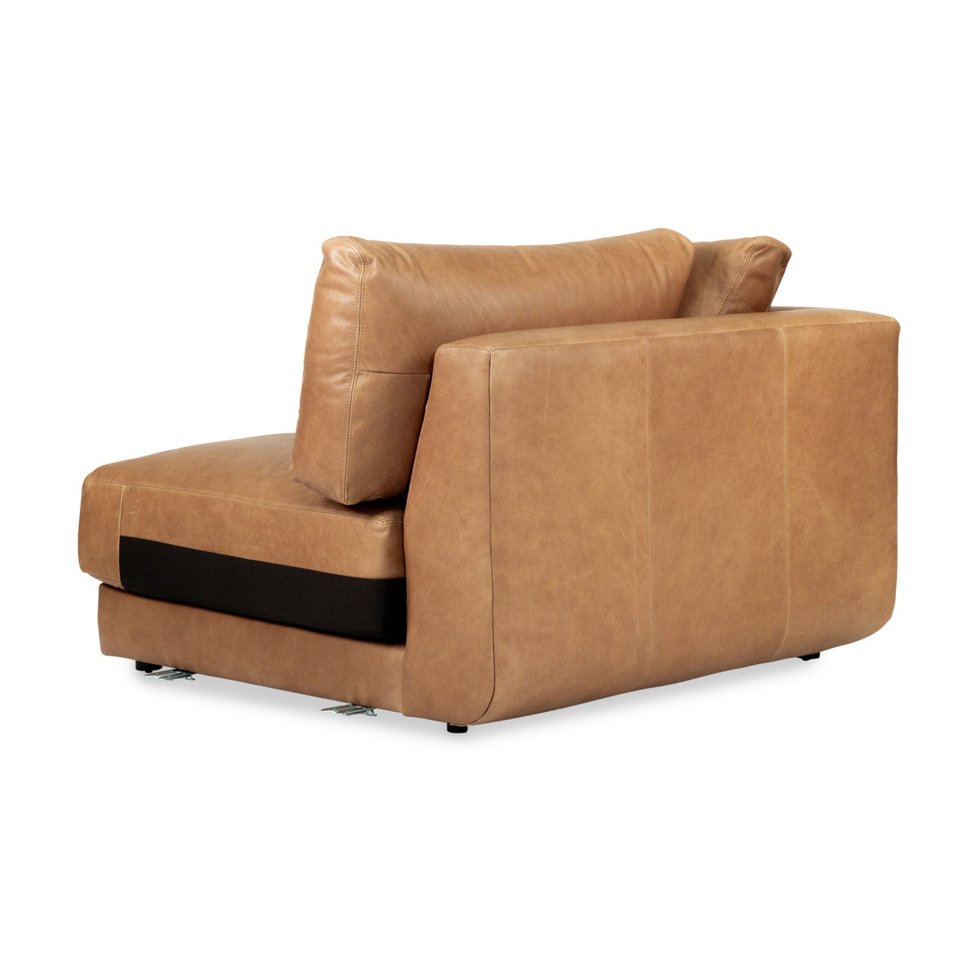 Brown leather armchair on a white background