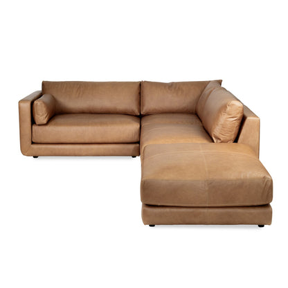 Brown sectional sofa on a white background