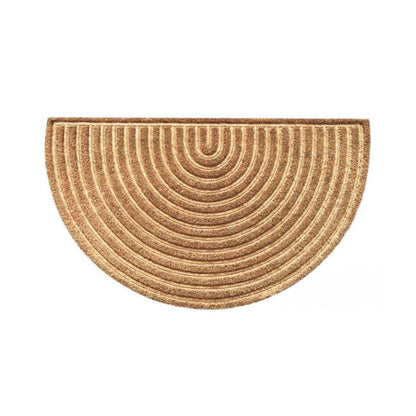 Half-circle doormat with concentric circle pattern on a white background