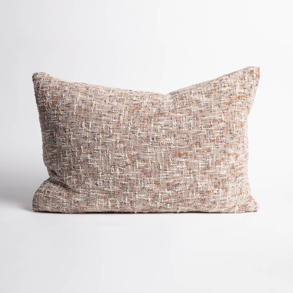 Textured pillow on a light gray background