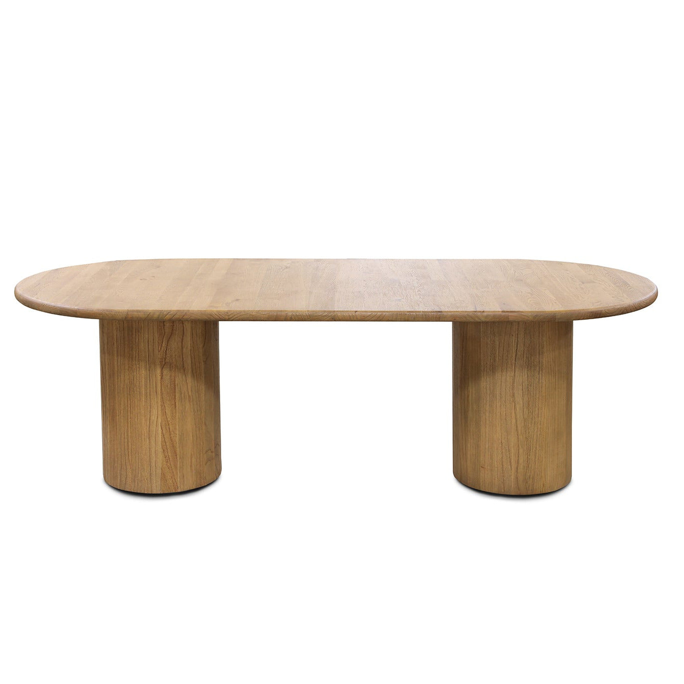 Wooden dining table on a white background