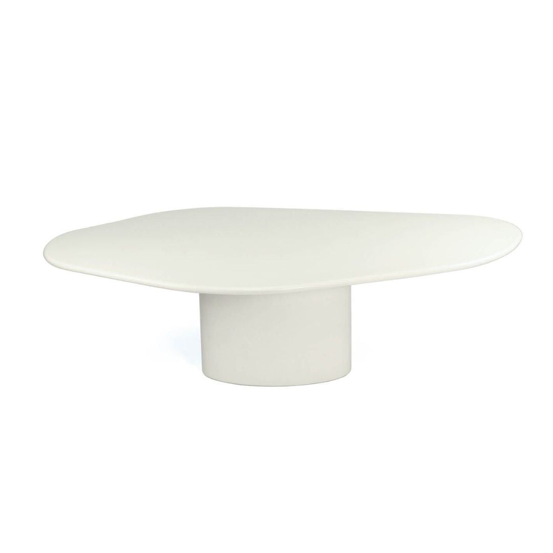 White organic oval dining room table 