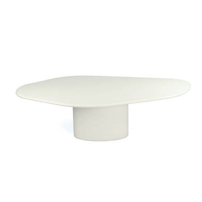 White organic oval dining room table 