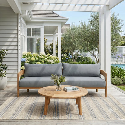Kirra Outdoor 3 Seater Sofa – Teak/Slate Grey
