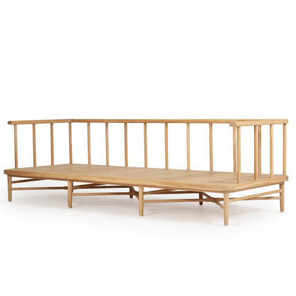 Wooden sofa frame on a white background