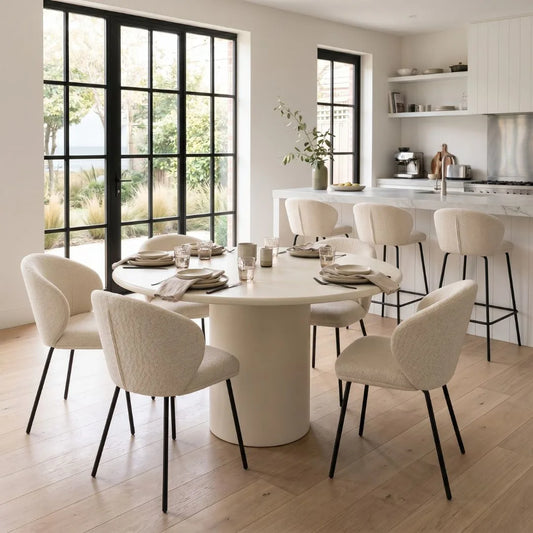 Aster Dining Chair – Natural with Black Legs