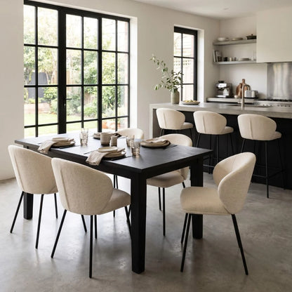 Aster Dining Chair – Natural with Black Legs