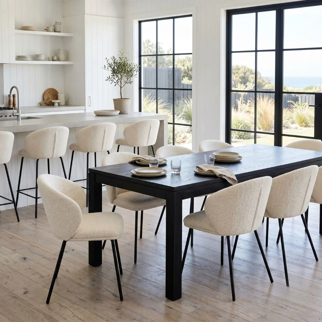 Aster Dining Chair – Natural with Black Legs