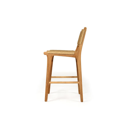 Wooden bar stool on a white background
