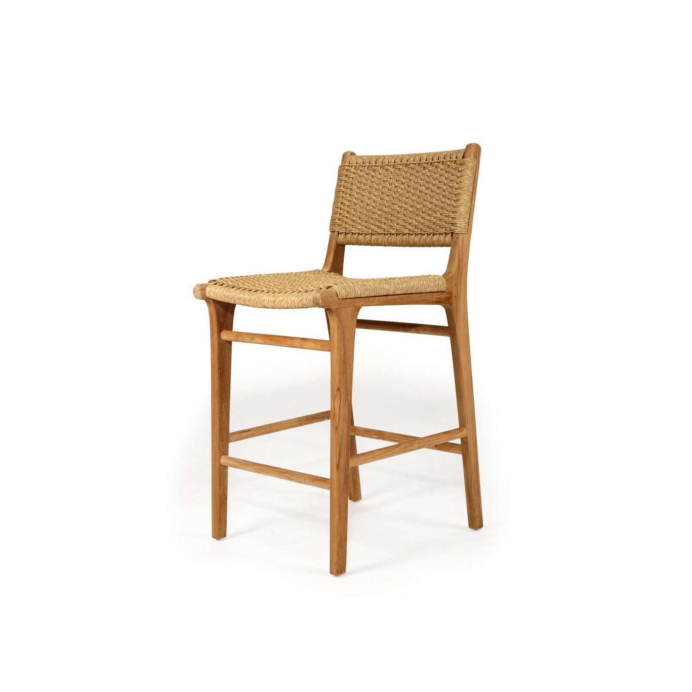 Wicker bar stool on a white background